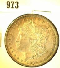 1896 P Morgan Silver Dollar with Natural toning. EF.