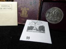Festival of Britain 1951 Five Shilling Crown in original Royal Mint Box.
