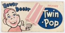 Howdy Doody Twin-Pop SST Embossed Adv Sign