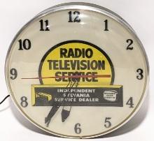 Vintage Radio Television Service Adv. Clock