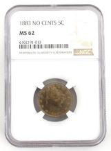 1883 No Cents U.S. Liberty Head Nickel NGC MS 62