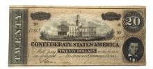 1864 Confederate States Of America $20 Note T-67