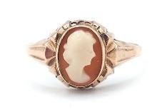 Antique 14K Yellow Gold Cameo Ring