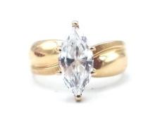 Ladies 14K Yellow Gold Marquise CZ Dinner Ring