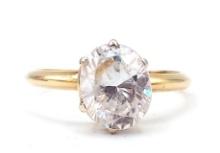 Ladies 14K Yellow Gold Oval CZ Dinner Ring