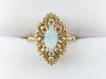 Ladies 10K Yellow Gold Opal Cocktail Ring