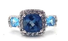 Sterling Silver 2.22ct London Blue Topaz Ring
