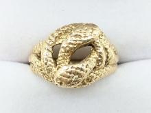 14K Yellow Gold Snake Ring