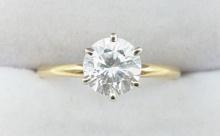 Ladies 14K Yellow Gold CZ Solitaire Ring