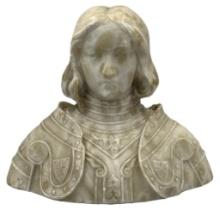 Marble Hand Carved Bust Spanish Armor