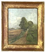 L. Clarence Ball Landscape Oil on Board Painting