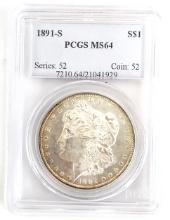 1891-S U.S. Morgan Silver Dollar PCGS MS 64