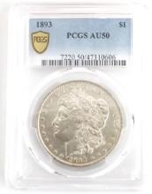 1893 U.S. Morgan Silver Dollar PCGS AU 50