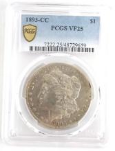 1893-CC U.S. Morgan Silver Dollar PCGS VF 25