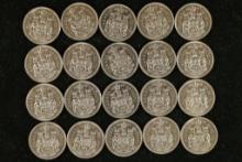 1971 CANADA $10 ROLL OF 50 CENTS COINS BU