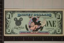 1987 DISNEY 1 DOLLAR CRISP UNC BILL "MICKEY"