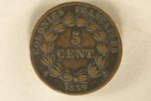 1839 FRENCH 5 CENTIMES