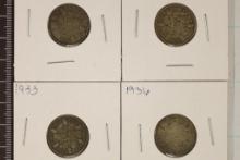 1931, 32, 33 & 1936 GREAT BRITAIN SILVER 6 PENCE