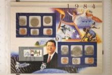1984 US MINT SET (UNC) P/D IN LARGE INFO CARD AND