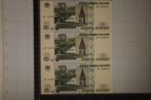 3-1997 RUSSIA 10 RUBLES CU BILLS: 2 HAVE