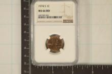 1974-S LINCOLN CENT NGC MS66RD