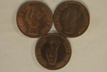 3-ADULT THEMED METAL 1" FLIPPER TOKENS: "HEADS