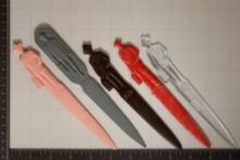 5 DIFFERENT COLOR BAKELITE LETTER OPENERS
