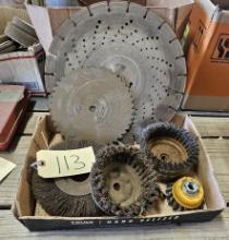 Assortment of saw blades & wire wheels/brushes