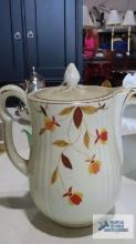 Hall jewel tea autumn leaf teapot