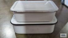 Two porcelain baking dishes