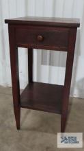 Antique mahogany stand. 28-1/4 in. tall by 14 in. square.