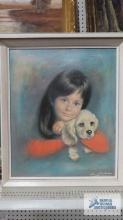 Puppy Love print by L. Shabner....frame measures 21 in. by 25 in.