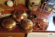 Large assortment copper ware