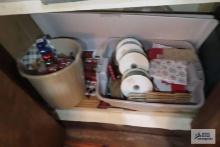 lot of assorted ribbon, gift bags and etc