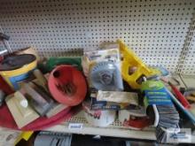 large lot of painting supplies, spray foam, vehicle wash brushes (new in packages), sponges (new in