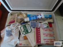 First aid box with contents