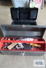 metal toolbox with hardware and etc
