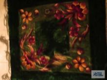 Decorative floral velvet tablecloth