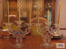 Beautiful glass candelabras