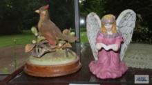 Bird figurine by Andrea and ceramic Angel figurine