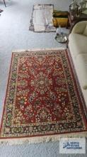 Imported Oriental design rug, Shahistan 100% worsted wool pile. Power loomed in Belgium. Sarouk