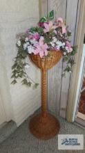 Wicker planter with florals