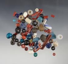 Large group of 60+ assorted beads including Roman, Polychrome, Melon, Wire Wounds etc …..