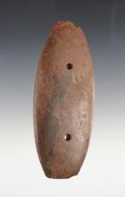 4 1/2" Elliptical Gorget found in Williams Co., Ohio. Made from well patinated red Banded Slate.