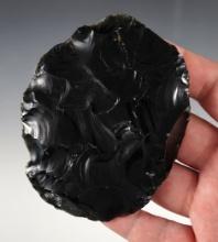 4" Archaic Biface made from Obsidian. Found in the Great Basin region. Stermer COA.