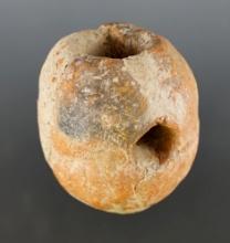 2" Mississippian Pottery Vasiform Pipe recovered at the Hunt Site in Belmont Co., Ohio.