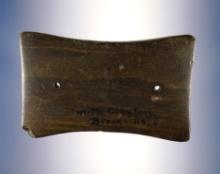 Ex. Meuser 3 3/4" Quadra-Concave Gorget. Old writing on front says "Mith Clayton. Brookville, Ohio".
