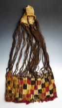 38" long by 21" wide Decorative hat with long woven drops from the Inca Culture, South America.