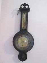 Painted Cast Metal 8 Day Clock Thermometer