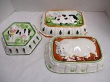 Pig and Cows Motif Ceramic Molds